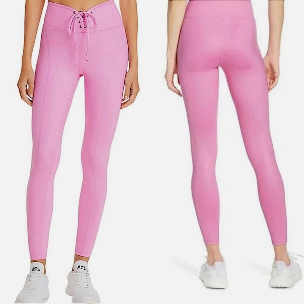 Year of Ours Pink Lace-Up Leggings